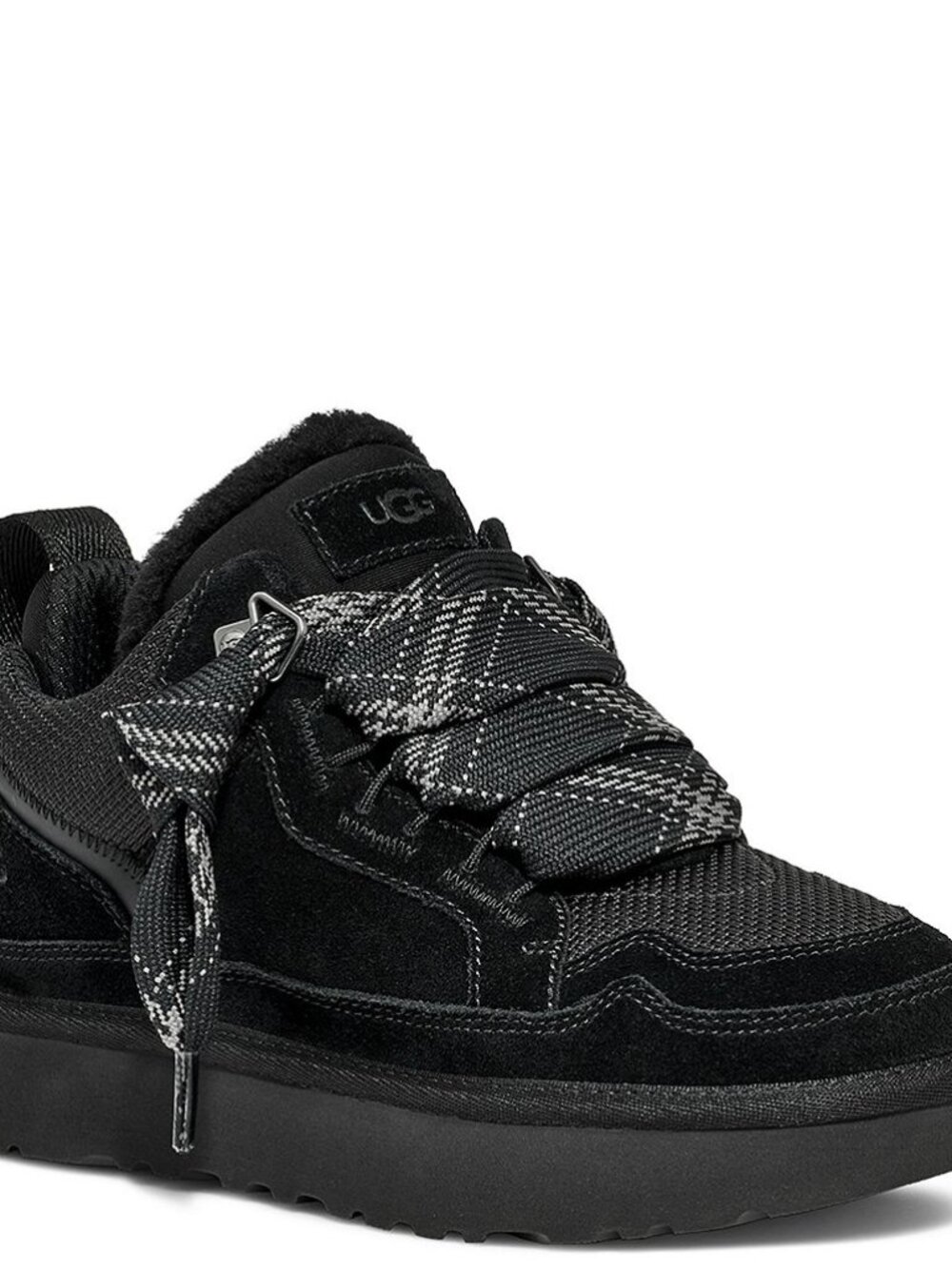 UGG Lowmel Black Suede Chunky Lace Sneaker Boots With Box